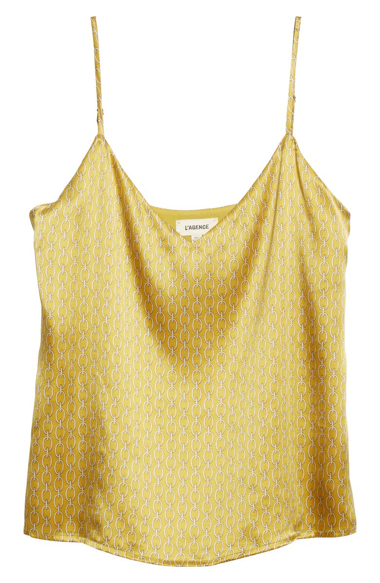 XX-Large L'agence Jane Chain Print Silk Camisole in Goldchamp