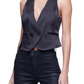 L'agence Women's Black Beau Satin Vest Size 2