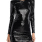 L’Agence Womens Sequined Short Mini Dress Black