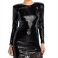 L’Agence Womens Sequined Short Mini Dress Black