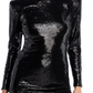 L’Agence Womens Sequined Short Mini Dress Black