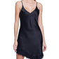 L Agence Womens Silk V-Neck Slip Dress Black