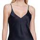 L Agence Womens Silk V-Neck Slip Dress Black