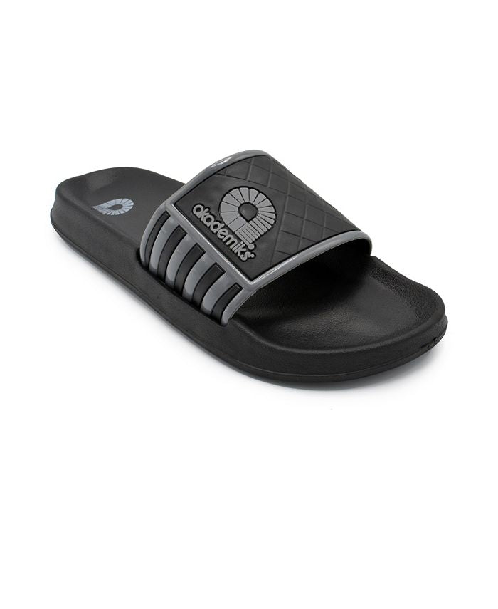 Akademiks Men's Side Stripe Slides Gray Size 8 M