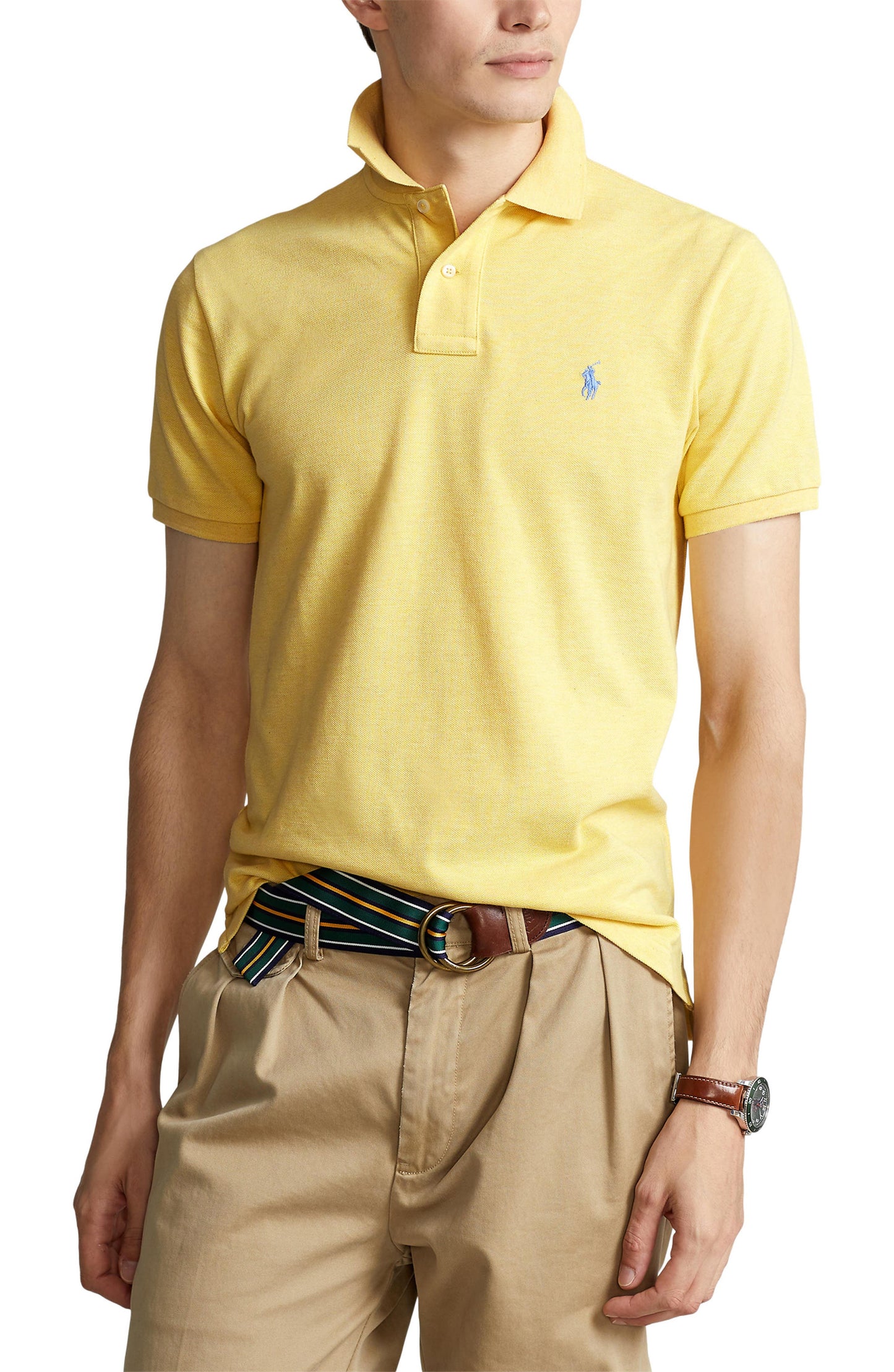 Polo Ralph Lauren Men's Classic Fit Cotton Mesh Polo Yellow Size XX-Large