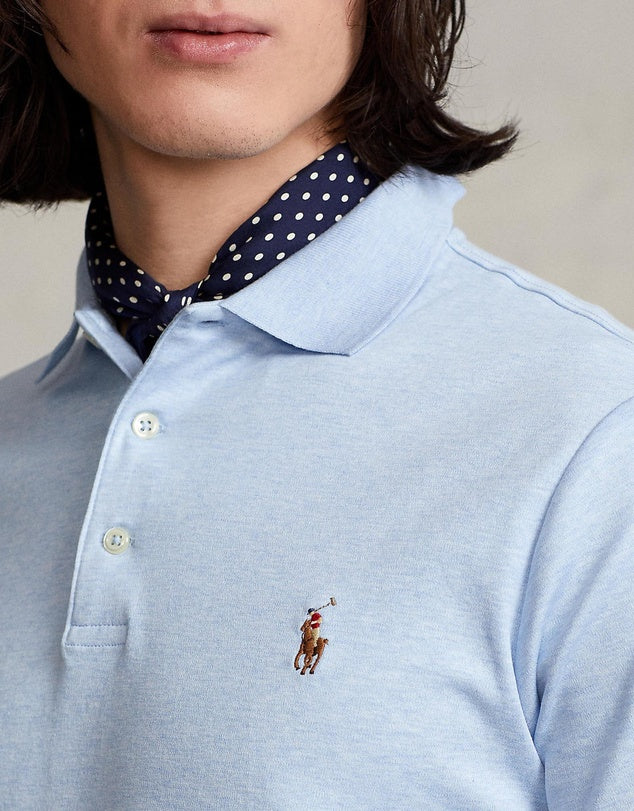 Polo Ralph Lauren Men's Custom Slim Soft Cotton Polo Shirt Blue Size X-Large