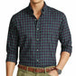 Polo Ralph Lauren Men's Cotton Twill Check Classic Fit Button Down Shirt Blue Size Medium