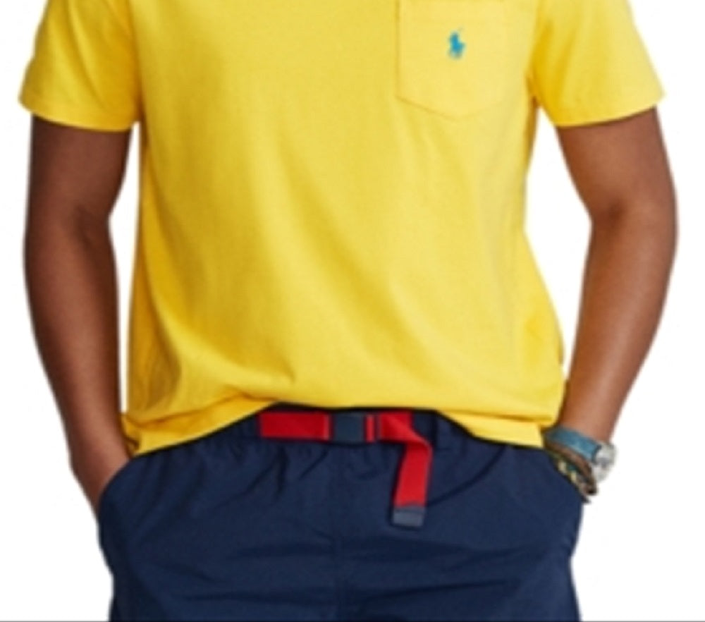 Polo Ralph Lauren Men's Crew Neck Pocket T-Shirt Yellow Size XX-Large