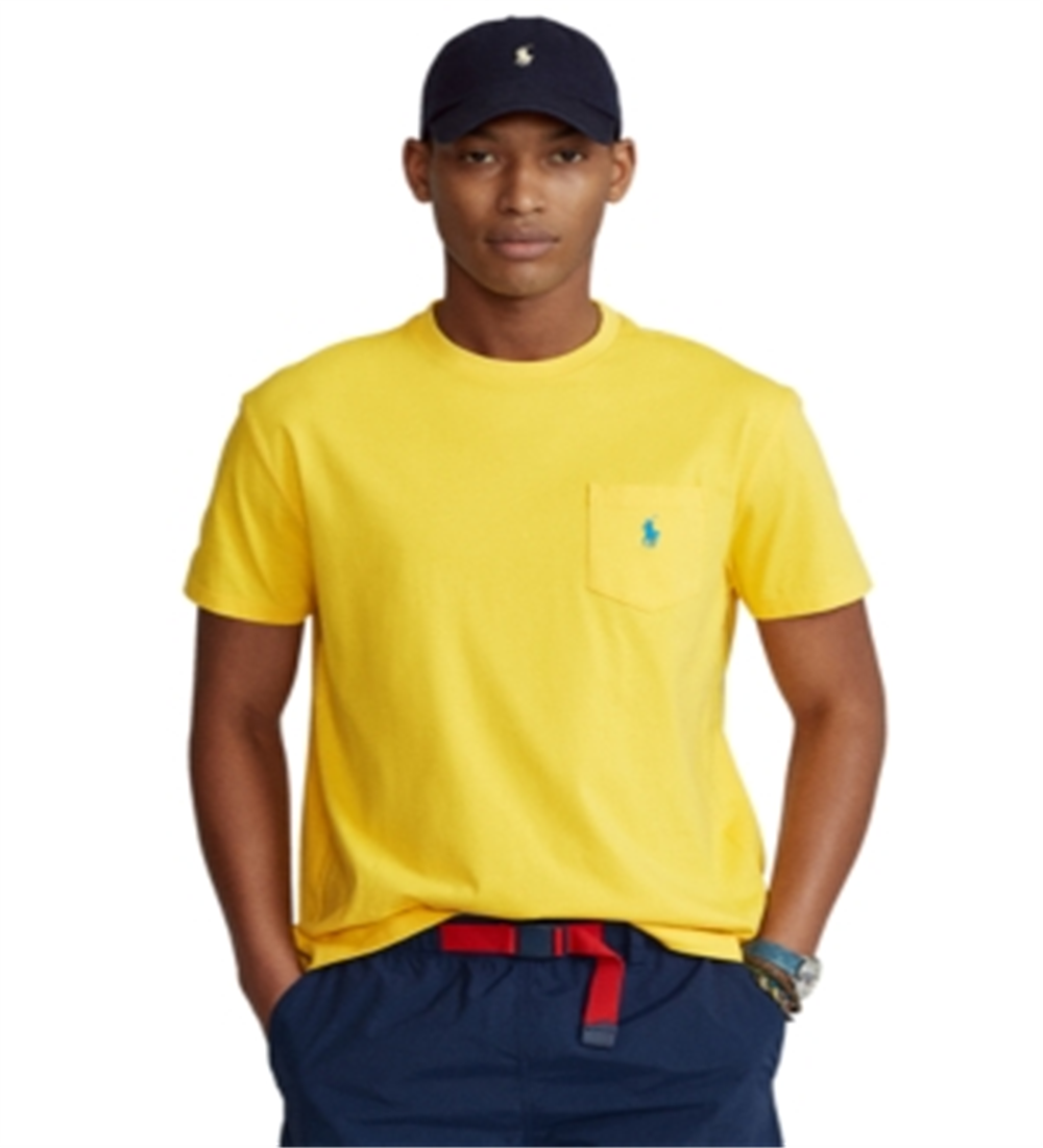 Polo Ralph Lauren Men's Crew Neck Pocket T-Shirt Yellow Size XX-Large