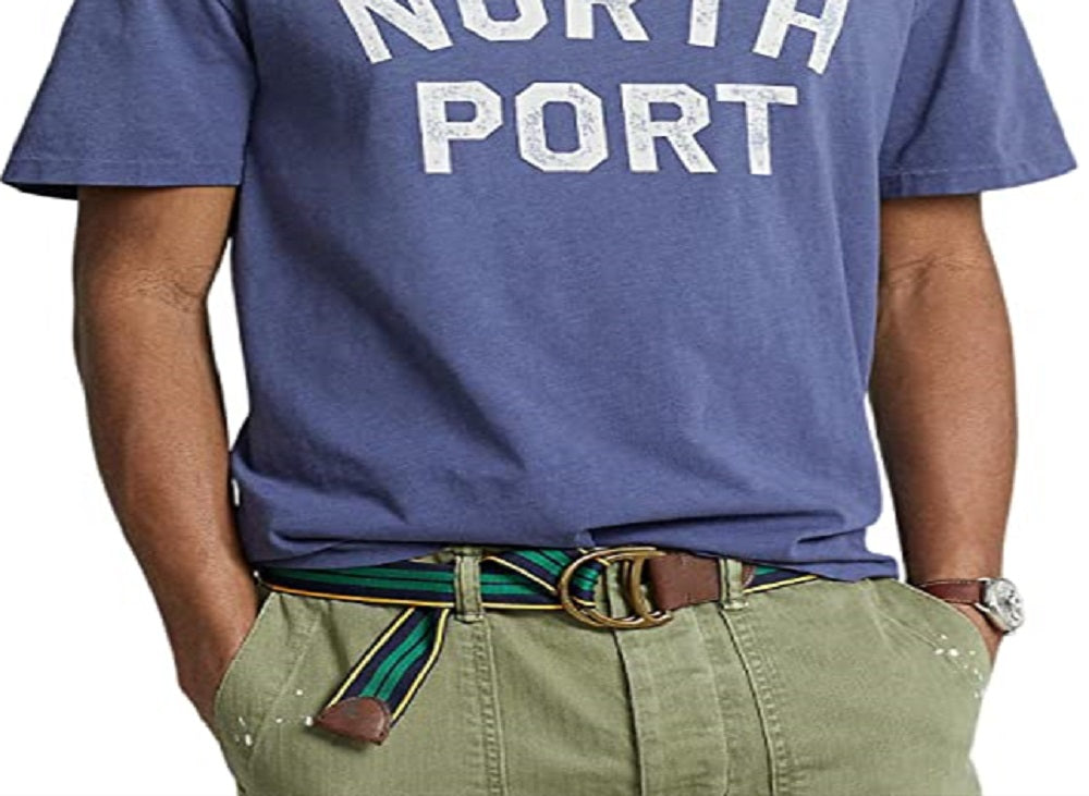 Polo Ralph Lauren Men's Classic Fit Jersey Graphic T-Shirt Blue Size X-Large