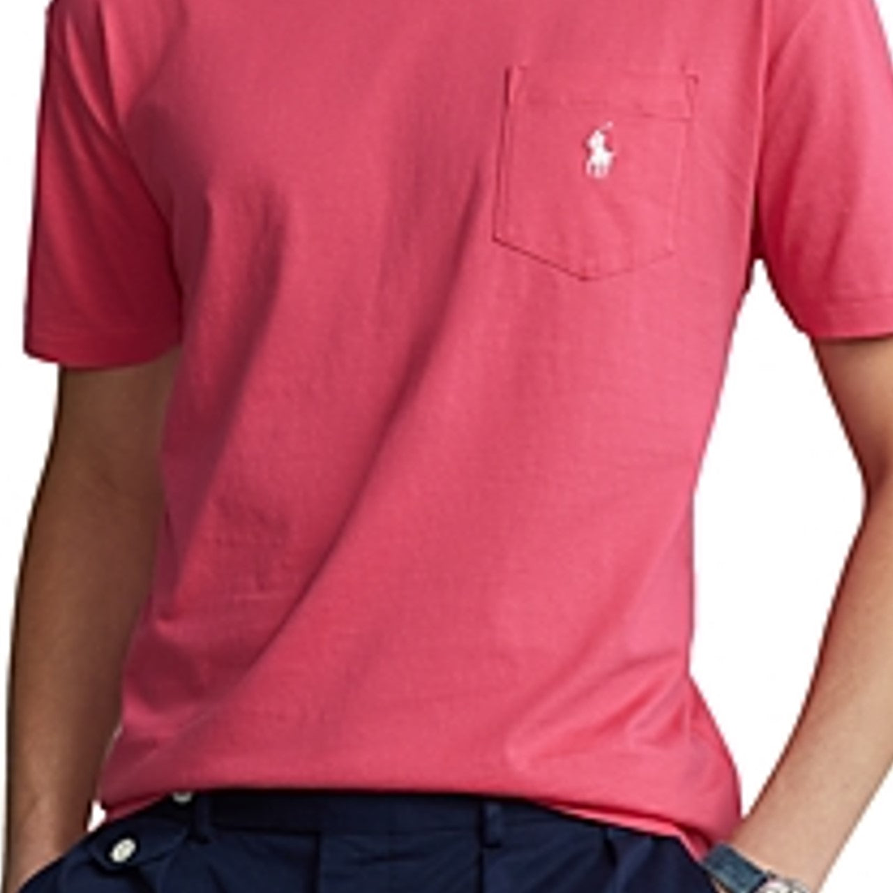 Polo Ralph Lauren Men's Classic-Fit Jersey Pocket T-Shirt Hot Pink Size XL
