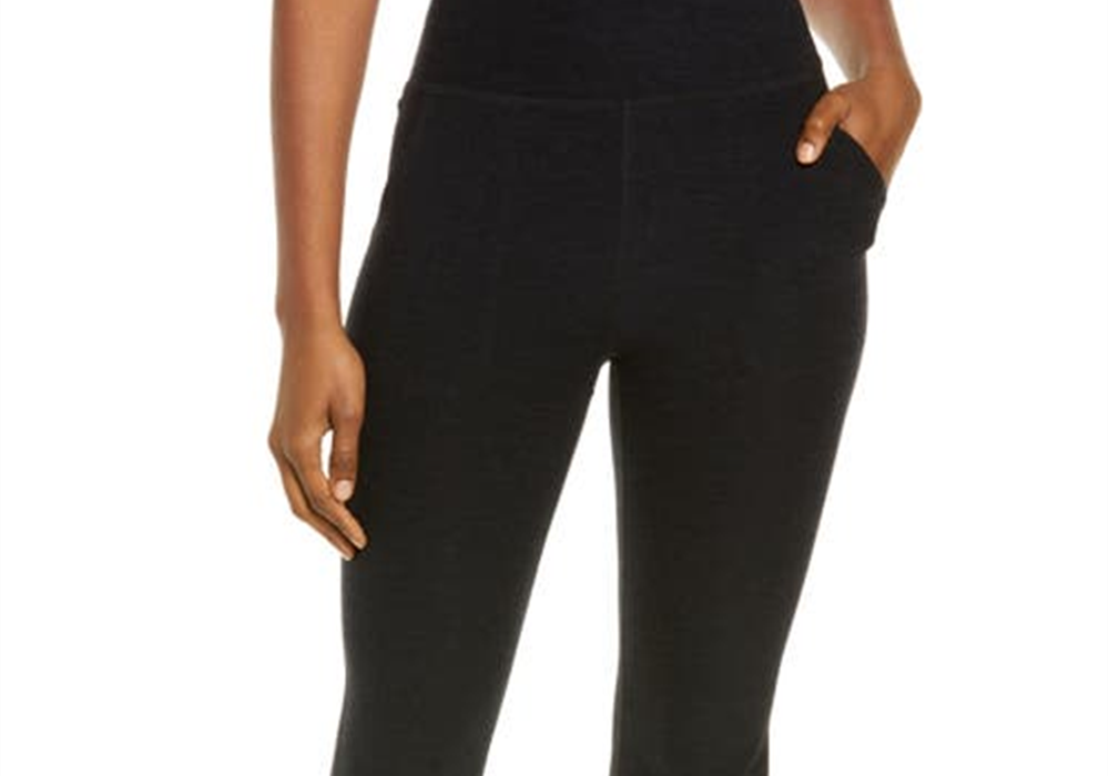 Beyond Yoga High Waist Flare Leggings, Darkest Night, Size Medium