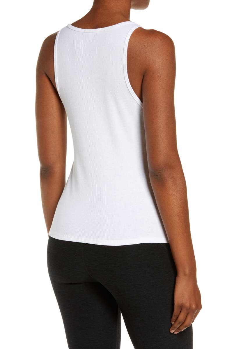 Beyond Yoga Take the Plunge Rib Tank in Redflower , Size Large Red