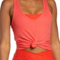 Beyond Yoga Take the Plunge Rib Tank in Redflower , Size Large Red