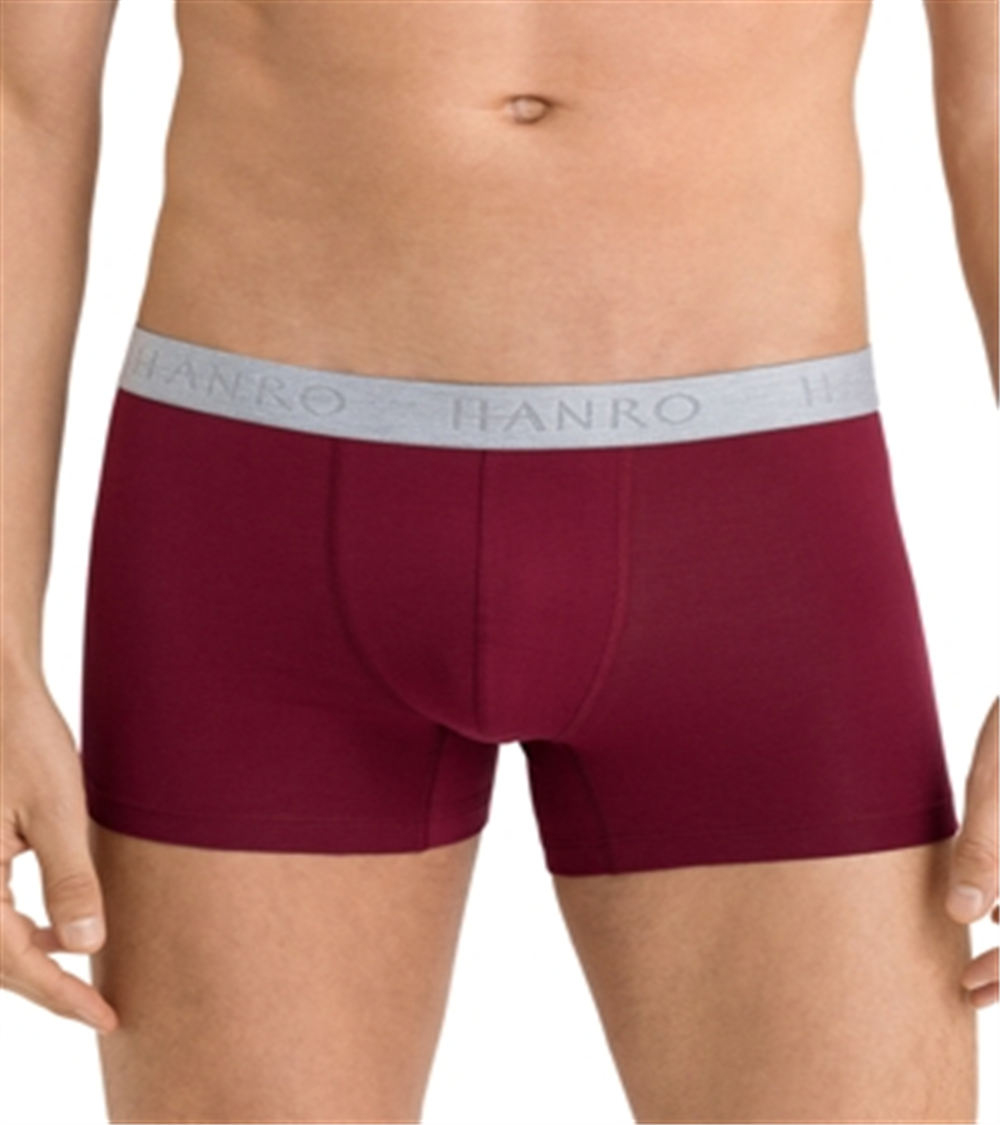 Hanro Men's Essentials Cotton Stretch Boxer Briefs Pack of 2 Red Size Large