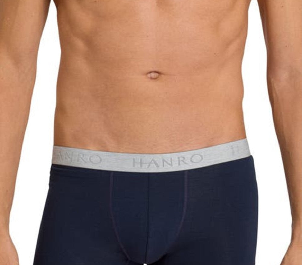 Hanro Men's Cotton Essentials 2 Pack Boxer Briefs Blue Size X-Large