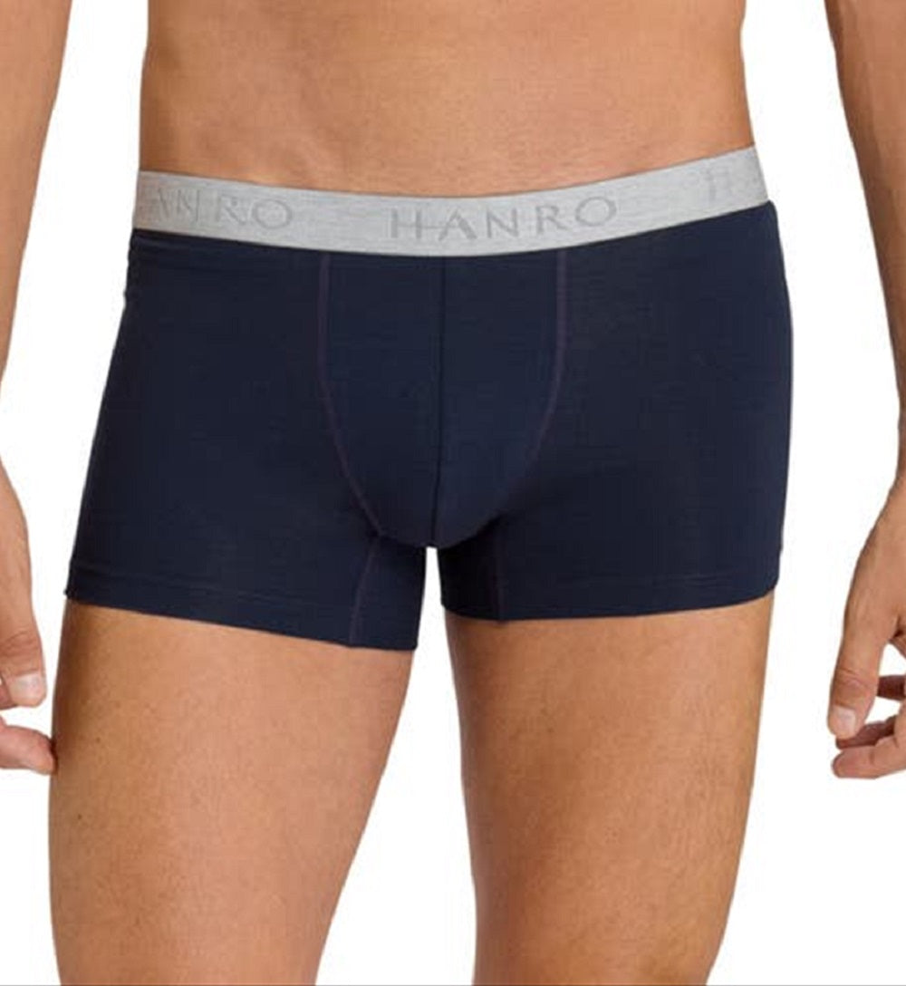 Hanro Men's Cotton Essentials 2 Pack Boxer Briefs Blue Size X-Large