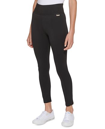 Calvin Klein Women's Pull On Wide Waistband Knit Pants Black Size X-Large