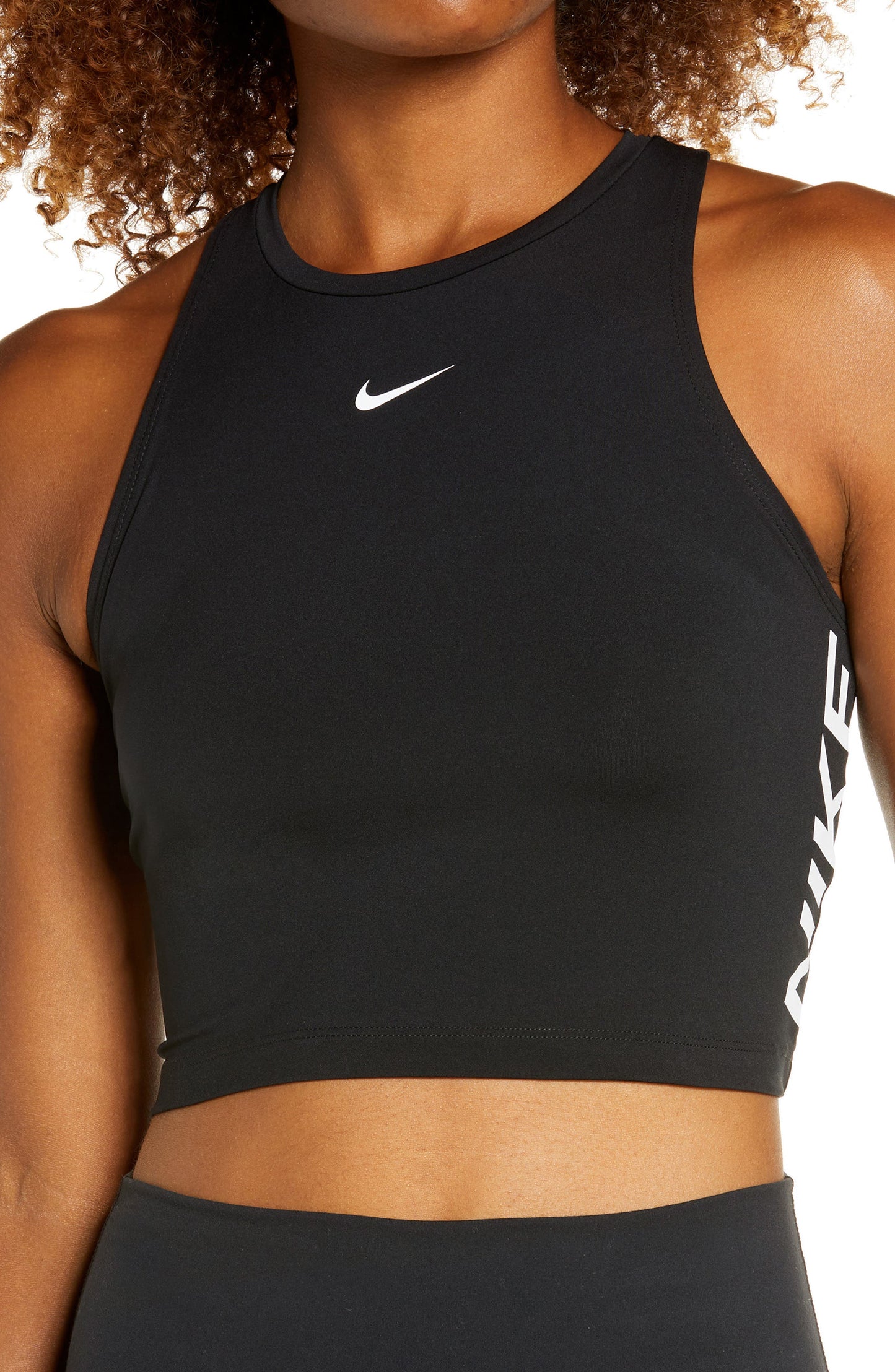 Nike Pro Dri-FIT Crop Tank, Size X-Small in Black/White