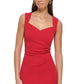 GUESS Women's Scuba Crepe Sweetheart Neck Sheath Dress Red Size 10