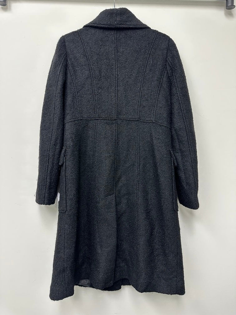 Guess Women's Double Breasted Faux Fur Collar Coat Black Size 0X