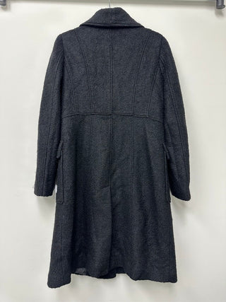 Guess Women's Double Breasted Faux Fur Collar Coat Black Size 0X