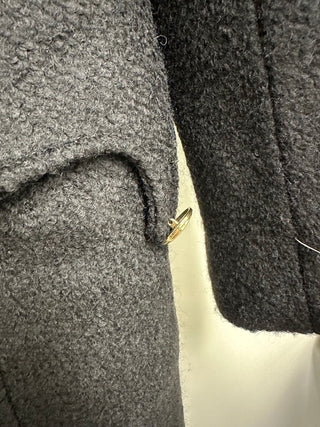 Guess Women's Double Breasted Faux Fur Collar Coat Black Size 0X