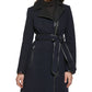 GUESS Women's Asymmetrical Zipper Coat Black Size Small