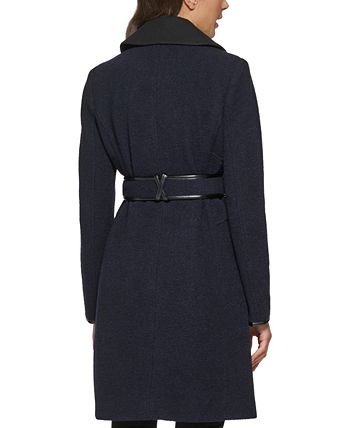 GUESS Women's Asymmetrical Zipper Coat Black Size Small