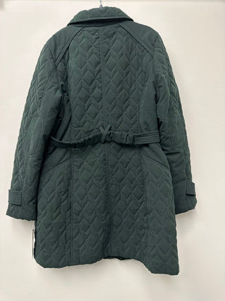 Guess Women's Asymmetric Belted Diamond-Quilted Coat Green Size L