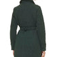 GUESS Women's Asymmetric Belted Diamond Quilted Coat Black Size Medium