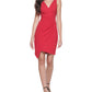 GUESS Women's V Neck Asymmetrical Dress Red Size 8