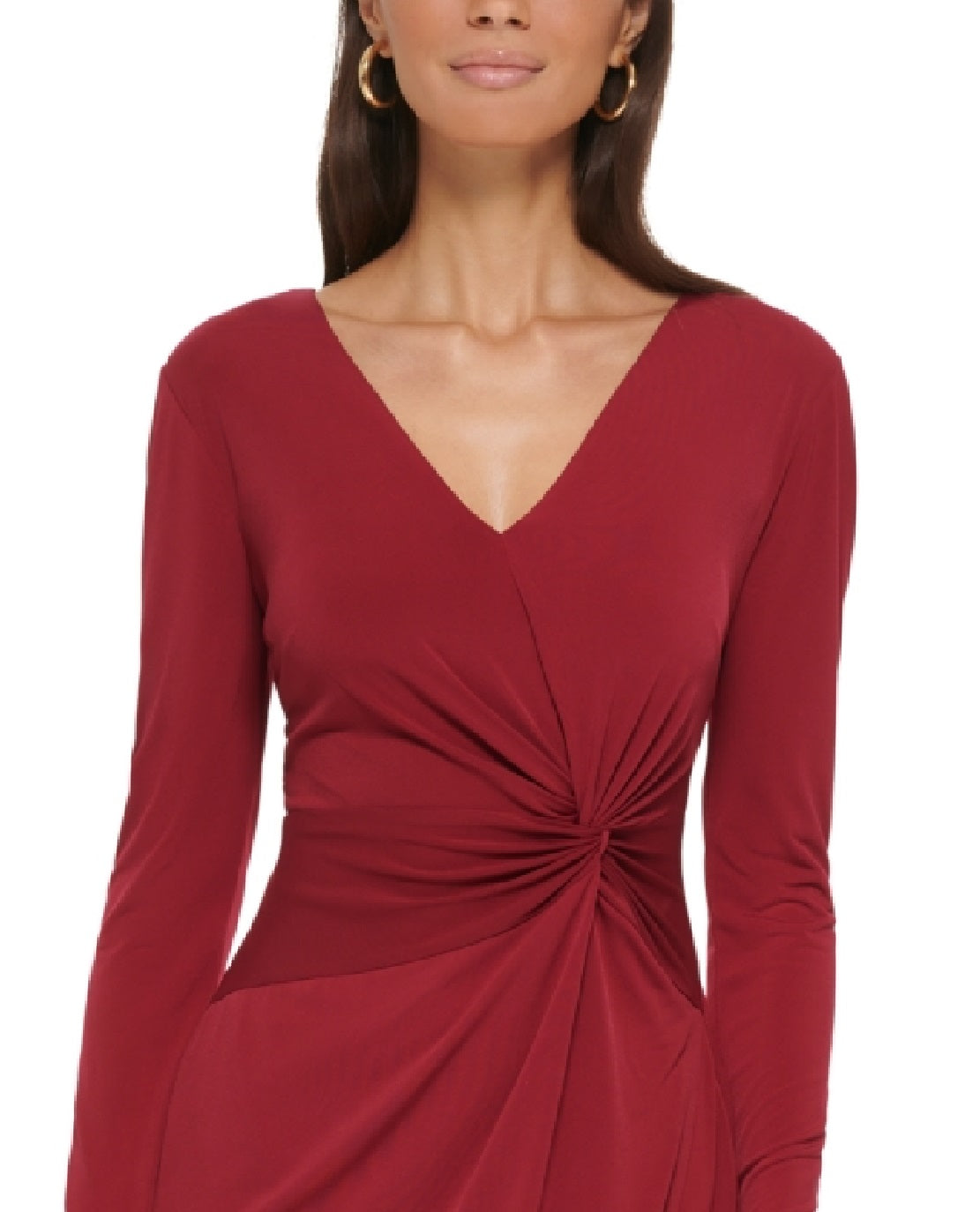 GUESS Women's Twist Front Knit Dress Red Size 4