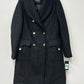 Guess Women's Faux-Fur Collar Double-Breasted Walker Coat Black Size L