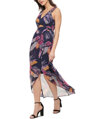 GUESS Women's Chiffon High Low Dress Blue Size 2