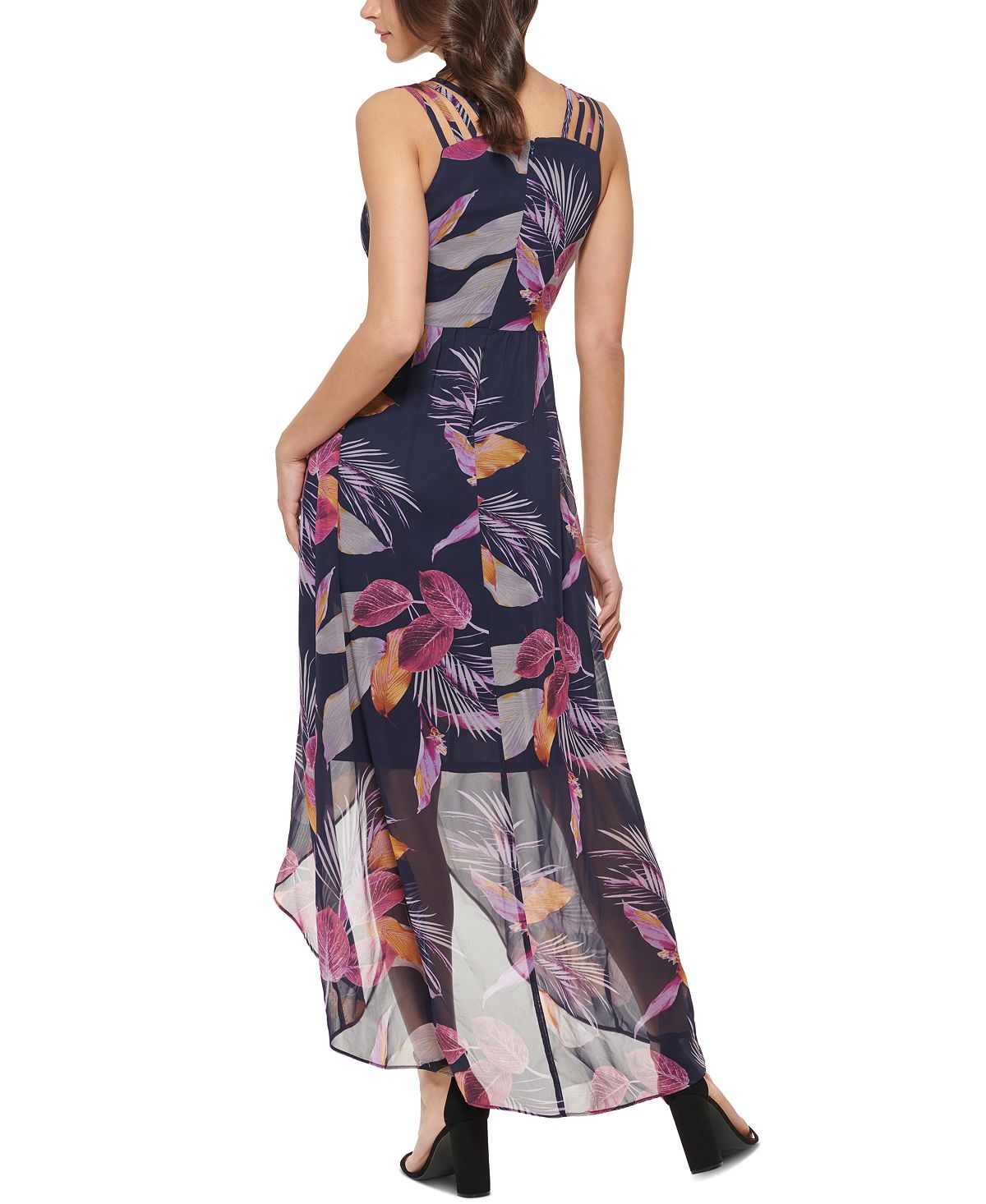 GUESS Women's Chiffon High Low Dress Blue Size 2