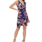 GUESS Women's Faux Wrap Pleated Side Dress Blue Size 8