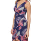 GUESS Women's Faux Wrap Pleated Side Dress Blue Size 8