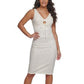GUESS Women's Geo Lace Sleeveless Bodycon Dress White Size 10