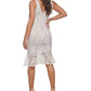 GUESS Women's Embroidered Mesh Sleeveless Dress White Size 6