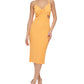 GUESS Women's Sleeveless Textured Knit Side Cutout Midi Dress Orange Size 10