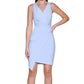 GUESS Women's V Neck Asymmetrical Dress Blue Size 14