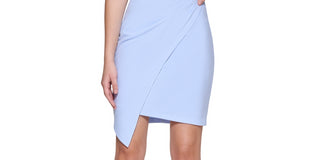 GUESS Women's V Neck Asymmetrical Dress Blue Size 12