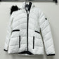 Guess Women's Faux Fur Trim Hooded Puffer Coat White Size Small