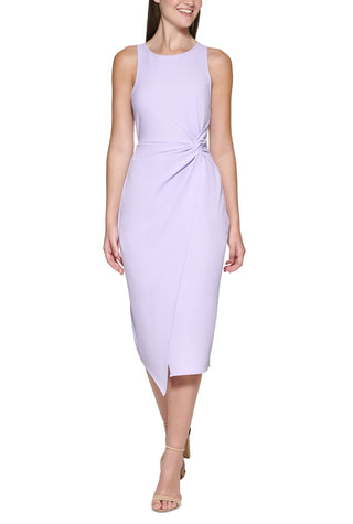 GUESS Women's Twist Front Scuba Crepe Sheath Dress Purple Size Large