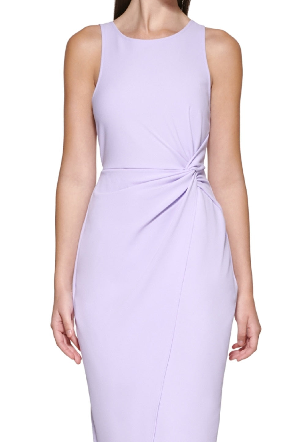 GUESS Women's Twist Front Scuba Crepe Sheath Dress Purple Size Medium