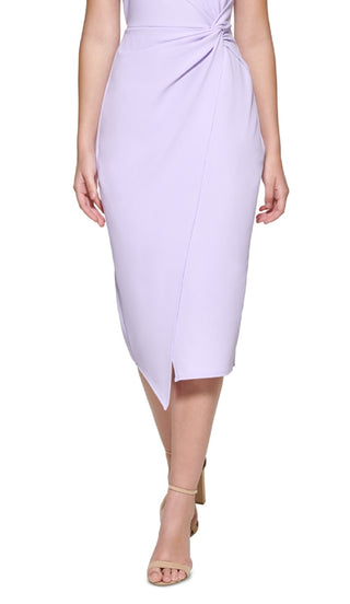 GUESS Women's Twist Front Scuba Crepe Sheath Dress Purple Size X-Small