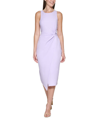 GUESS Women's Twist Front Scuba Crepe Sheath Dress Purple Size X-Small