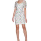 GUESS Women's Printed Lace Puff Sleeve Mini Dress White Size 10
