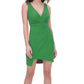 GUESS Women's V Neck Asymmetrical Dress Green Size 8